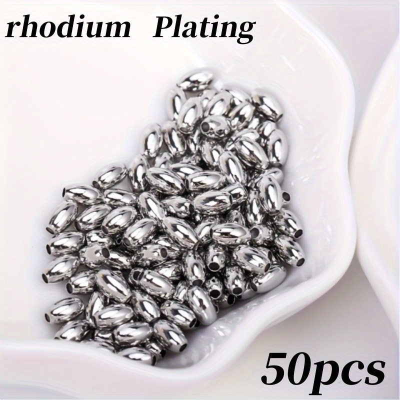 50pcs Brass 18K Gold Plated Oval Spacer Beads for Jewellery Making